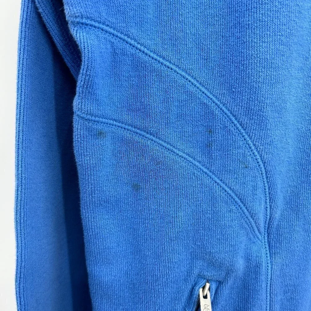 TOMMY BAHAMA *FLAWED* Men's Blue Ribbed Half Zip Pullover Sweater Size Medium